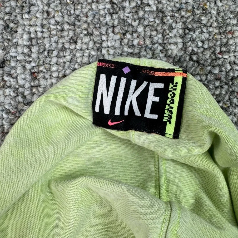 Nike Sportswear Hoodie Womens Large Acid Washed CZ9854-358 Neon Green Pullover